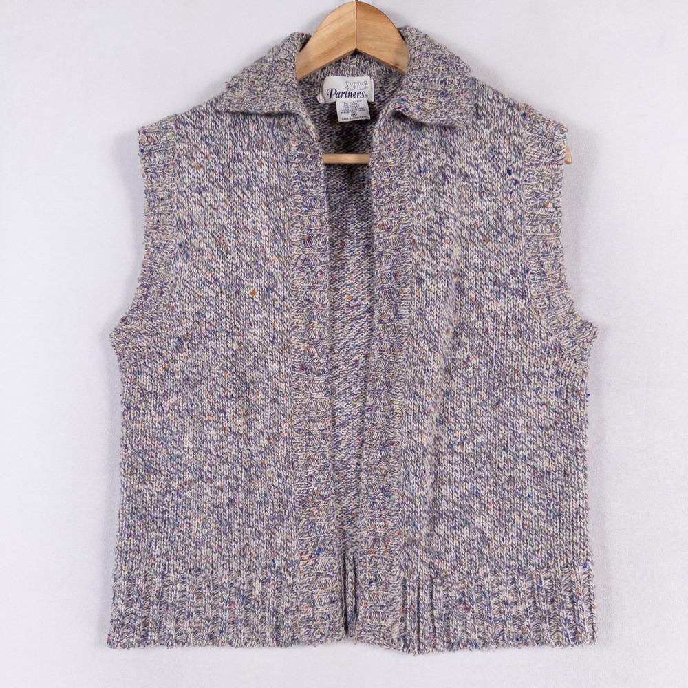 Vtg Partners Sweater Vest Womens Medium Multicolor Granola Rustic Cabin Normcore